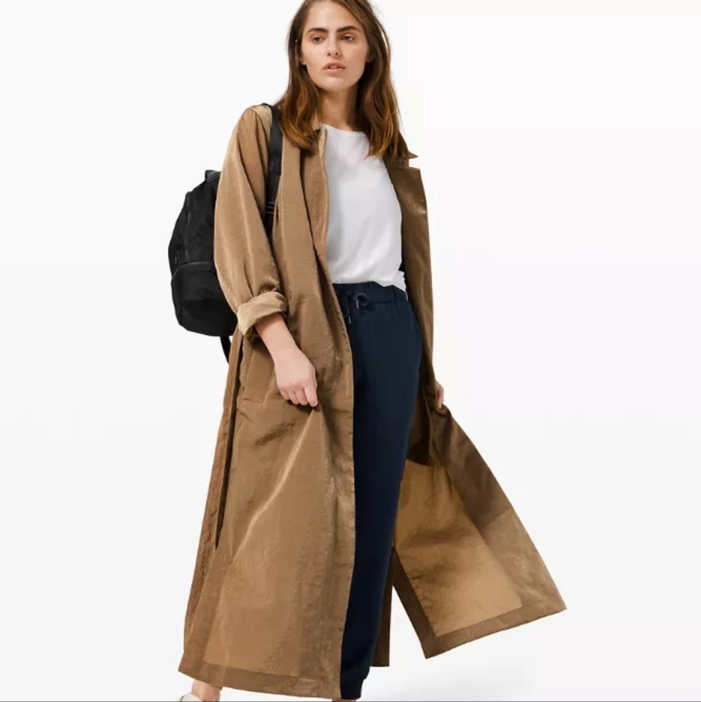 Lululemon Always Effortless Tan Trench Coat 12